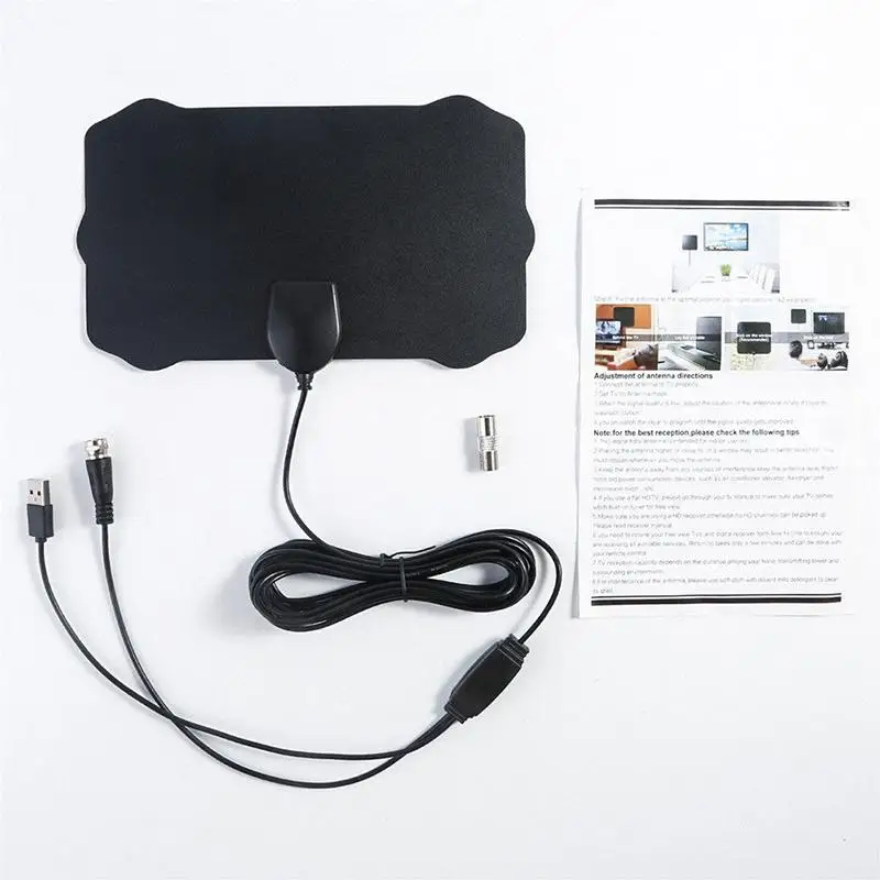 Комнатная антенна для телевизора с усилителем радиус действия 200 миль цифровая HD