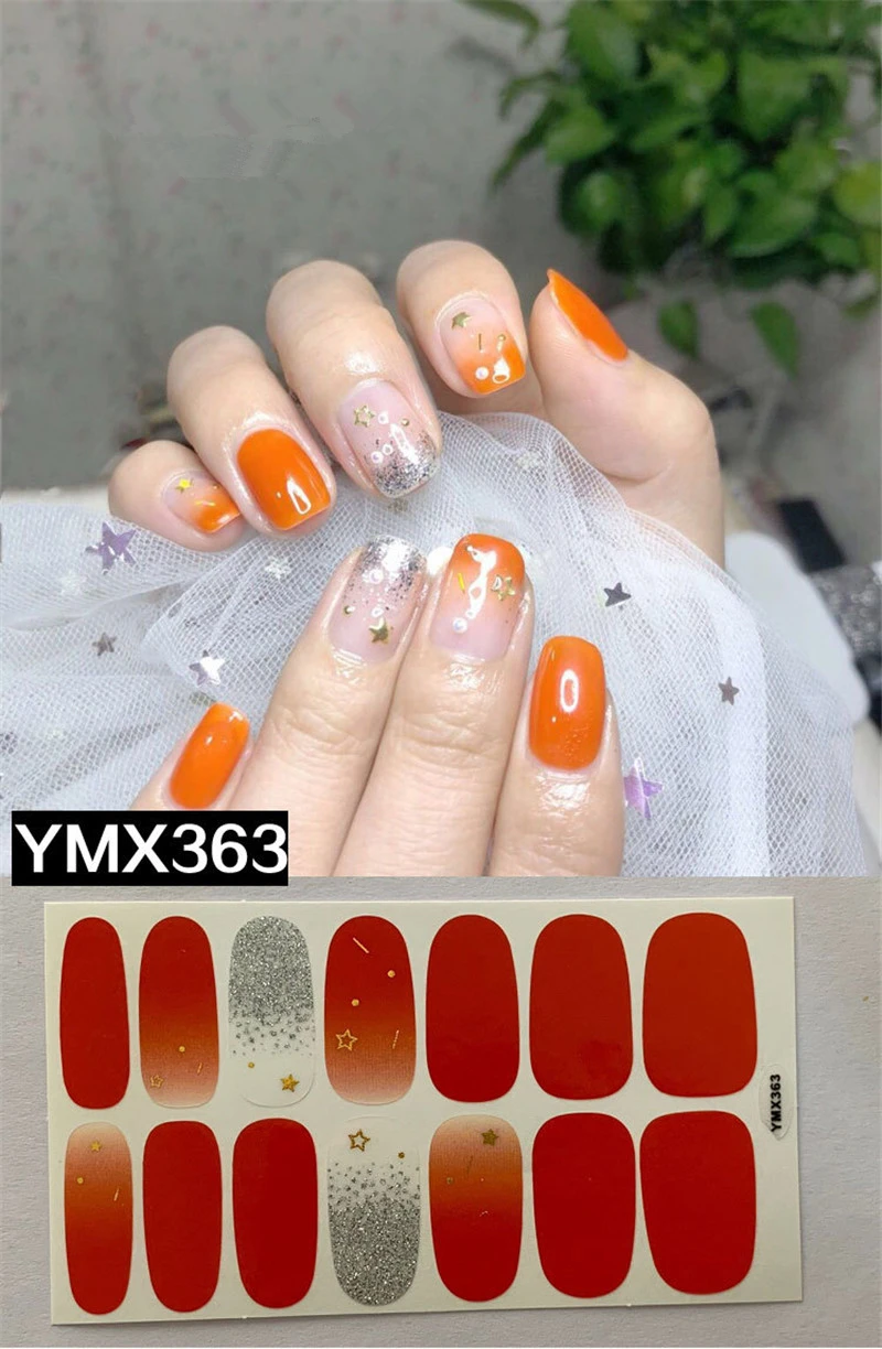 14 накладных наклеек для дизайна ногтей наклейка с полным покрытием новый дизайн