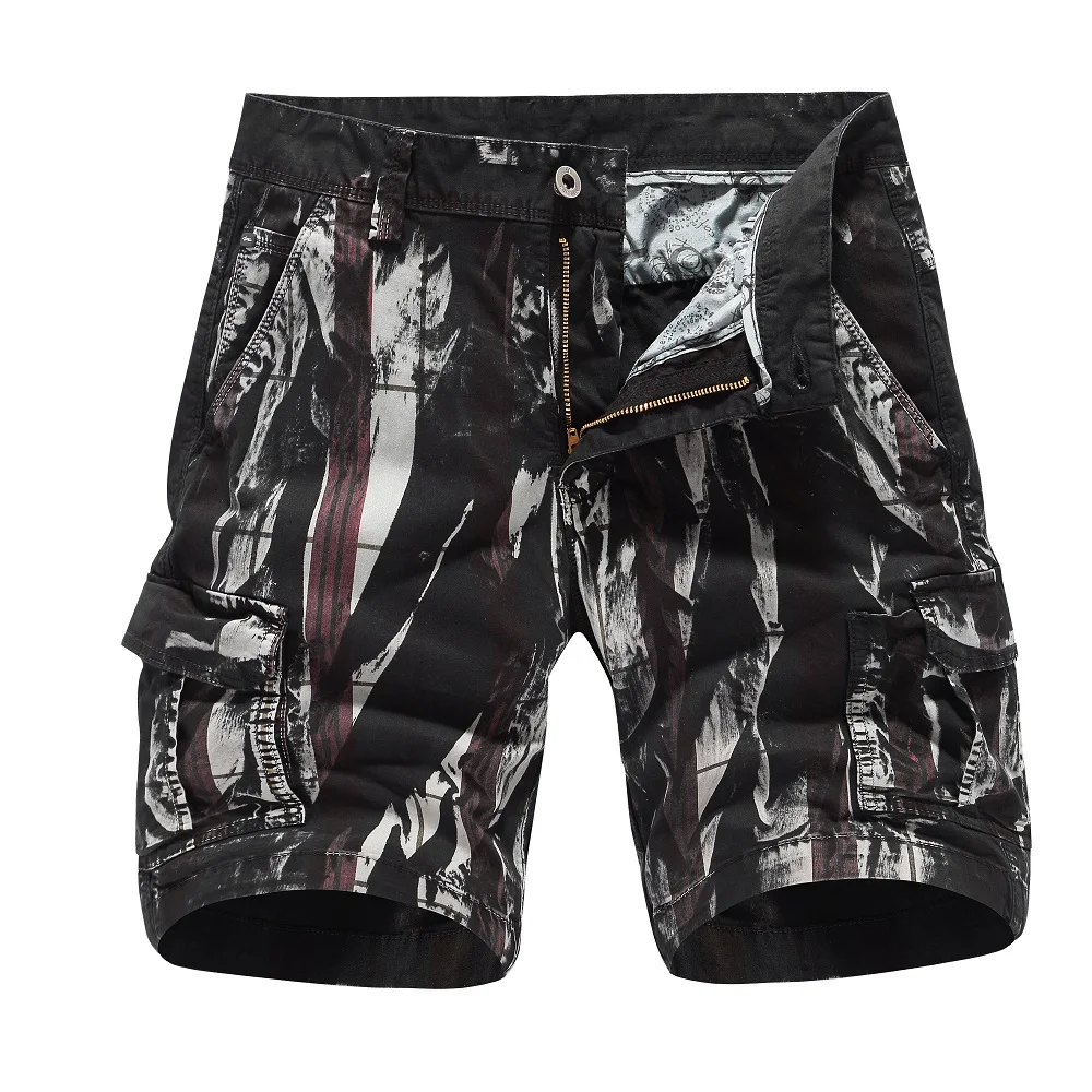 

2022 New Men Cargo Beach Shorts Summer Male Camouflage Short Trousers Loose Mens Casual Military Camo Shorts Multi-pocket Zipper