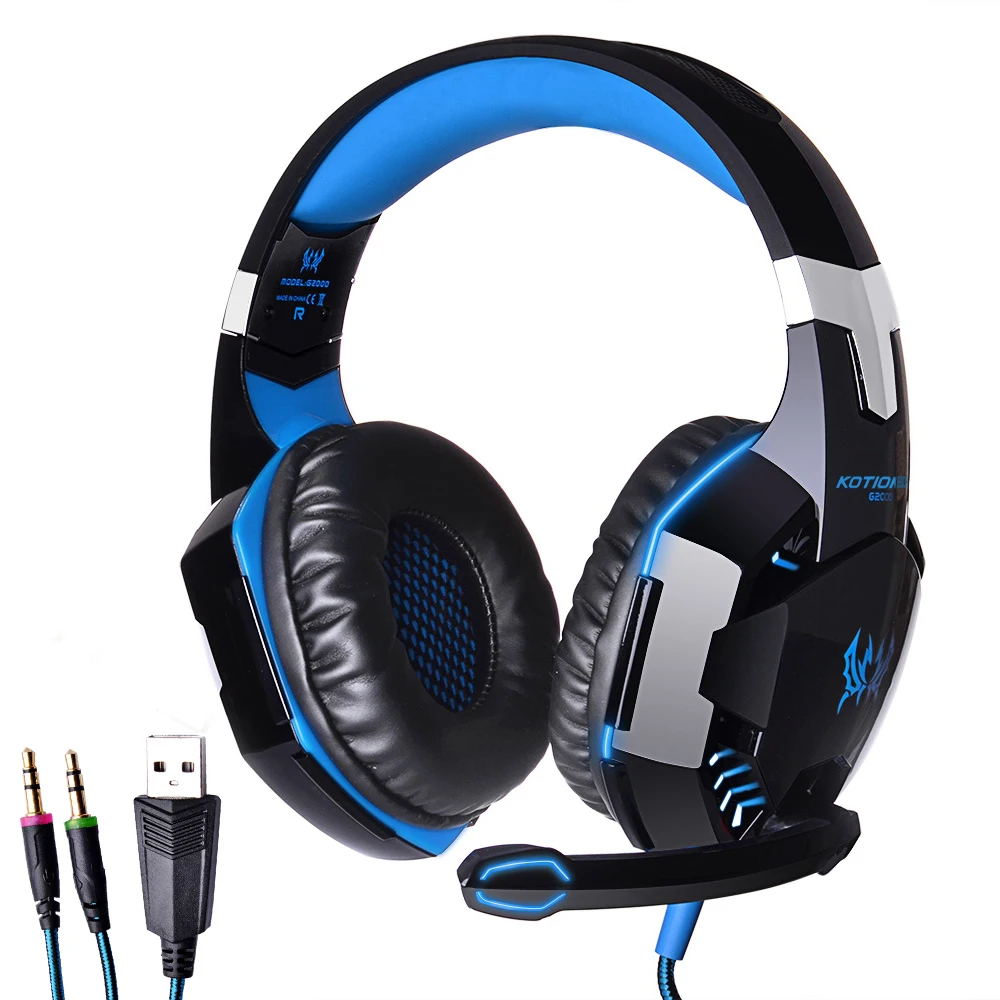 2020 Игровые наушники большие с подсветкой стереонаушники глубокими басами для ПК