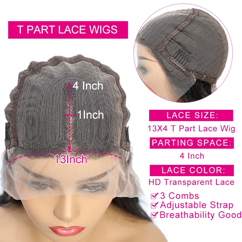 250% Water Wave Lace Front Wig Transparent Wigs For Women Cheap Human Hair Brazilian Remy T-Part Curly | Шиньоны и парики