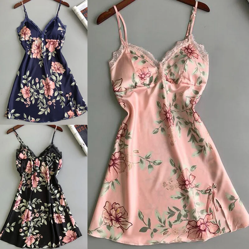 

Women Nightdress Nightgown Sleepwear Sleeveless Smooth Breathable for Home BMF88