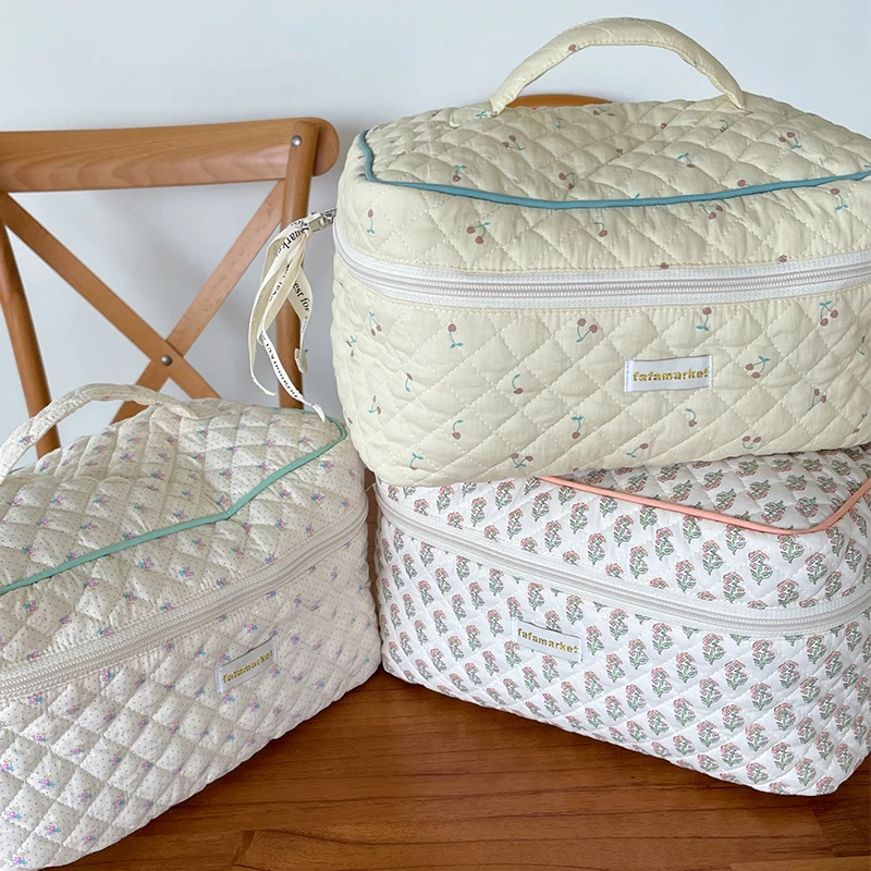 

Цветочная вишневая Хлопковая Сумка, вместительная сумка для мам, детские сумки для подгузников, дорожная сумка