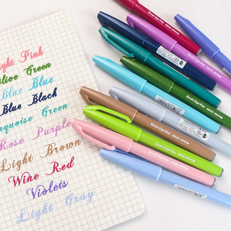 Ручка с кисточкой Pentel Fude художественные маркеры для каллиграфии надписи журнала
