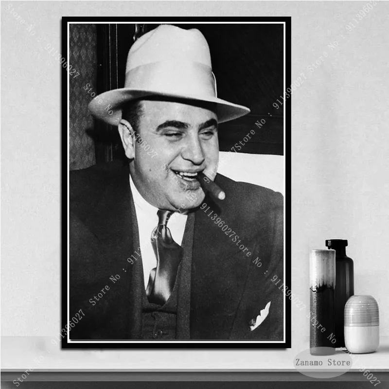 Плакат ZT693 HD принты Лидер продаж AL CAPONE Gangsters черно-белая фотография холст картина