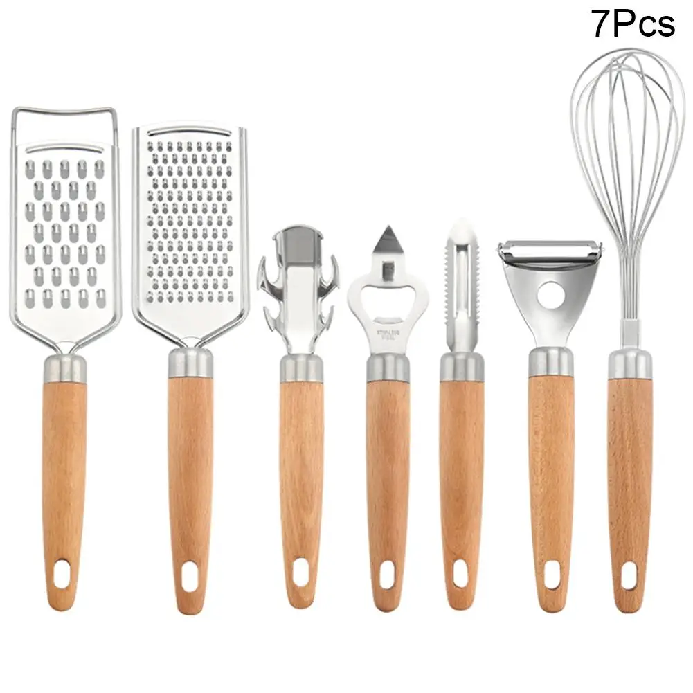 

7 шт. набор кухонных инструментов, открывалка для бутылок, терка для картофеля, устройство для чистки баклажан, удобное приспособление, отве...