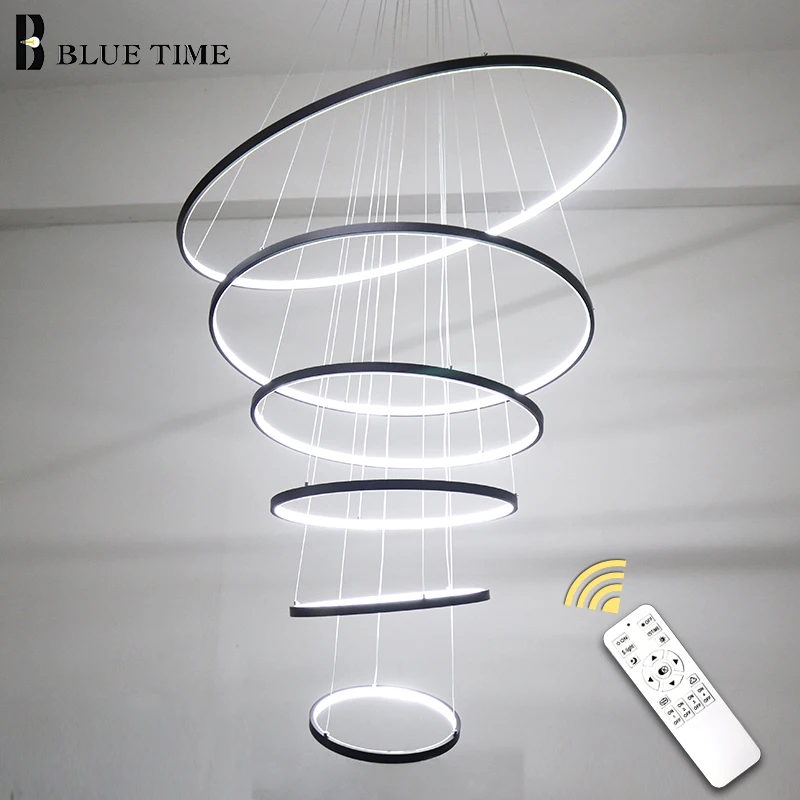 Современный подвесной светильник s для гостиной столовой спальни круглые кольца