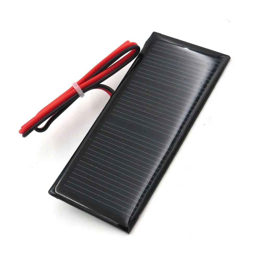 

Solar Panel 1V 500ma with extend cable Polycrystalline Solar Cells Standard Epoxy DIY Battery Charge Module 30cm wire