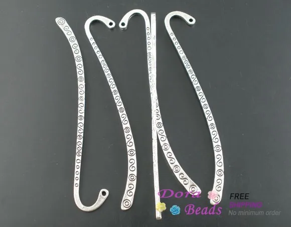 

10PCs Antique Silver color Metal Crafts Collection Bookmark With Loop 85mm (B02449)