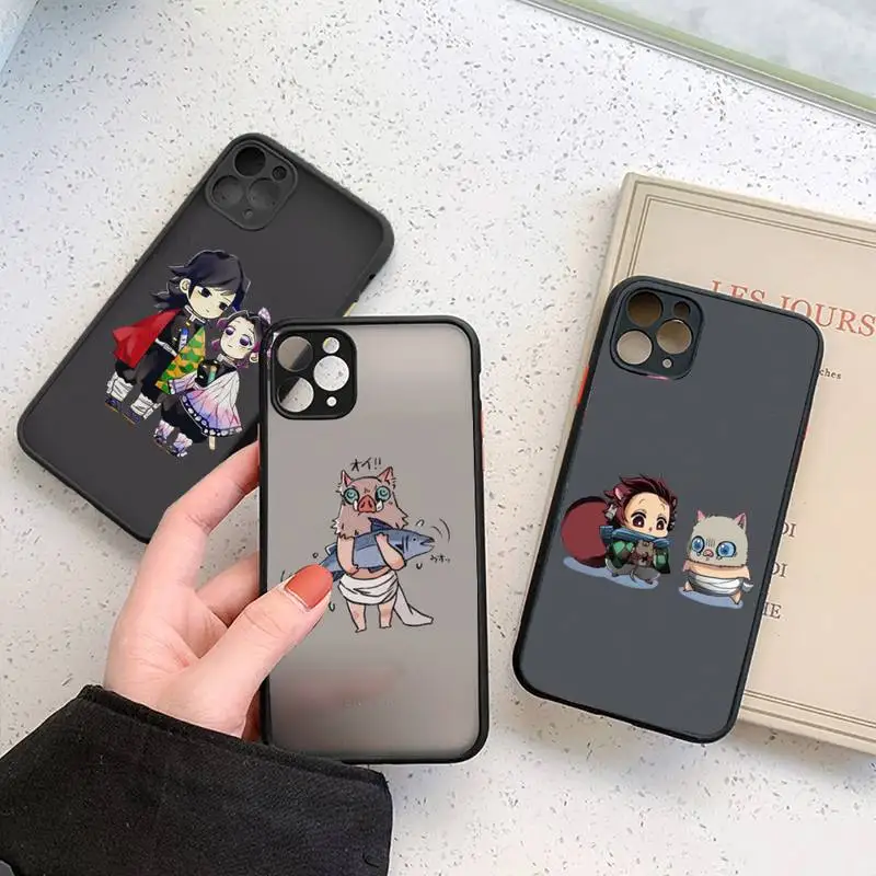 

Demon Slayer Phone Case For iphone 13 12 11 7 8 plus mini x xs xr pro max matte transparent cover