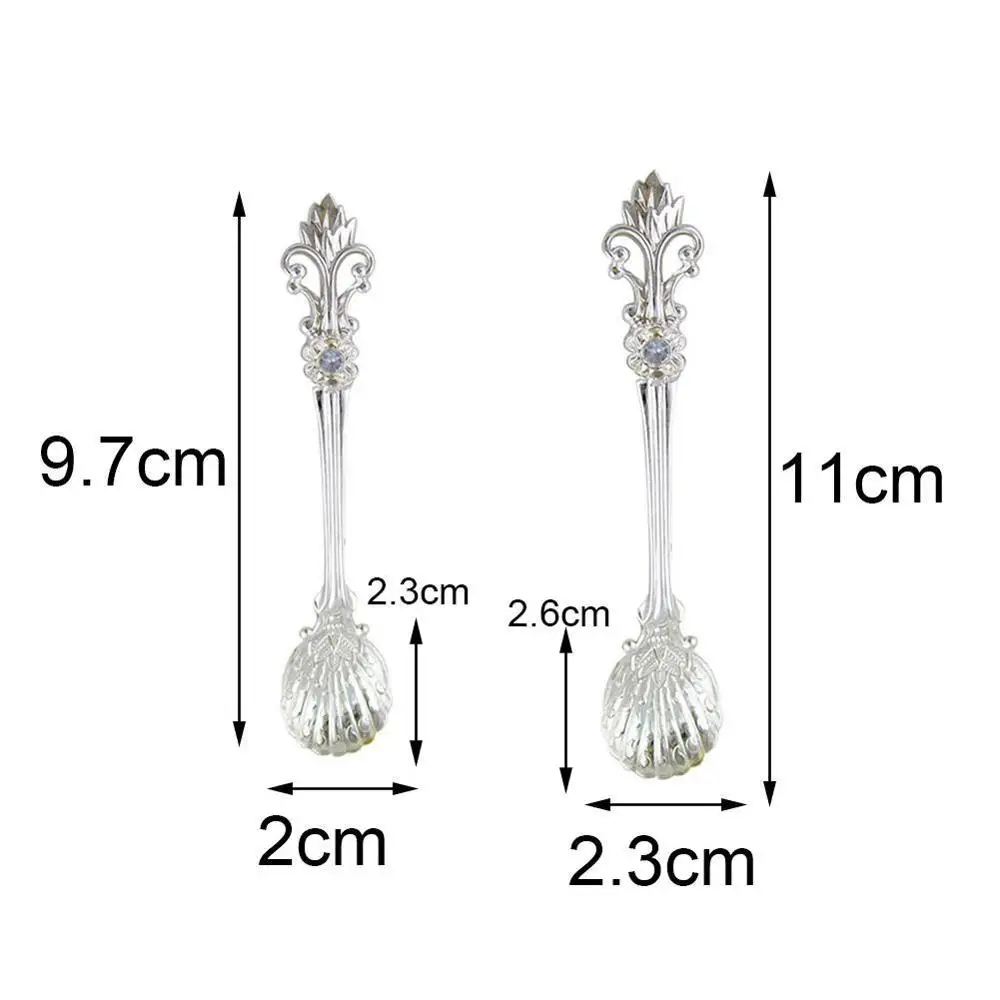 

1PCS Iris Retro Coffee Spoon Ice Cream Dessert Spoon Alloy Tea Mixing Style Tableware Zinc Arabic Coffee Spoon Gadgets Kitc H6H9