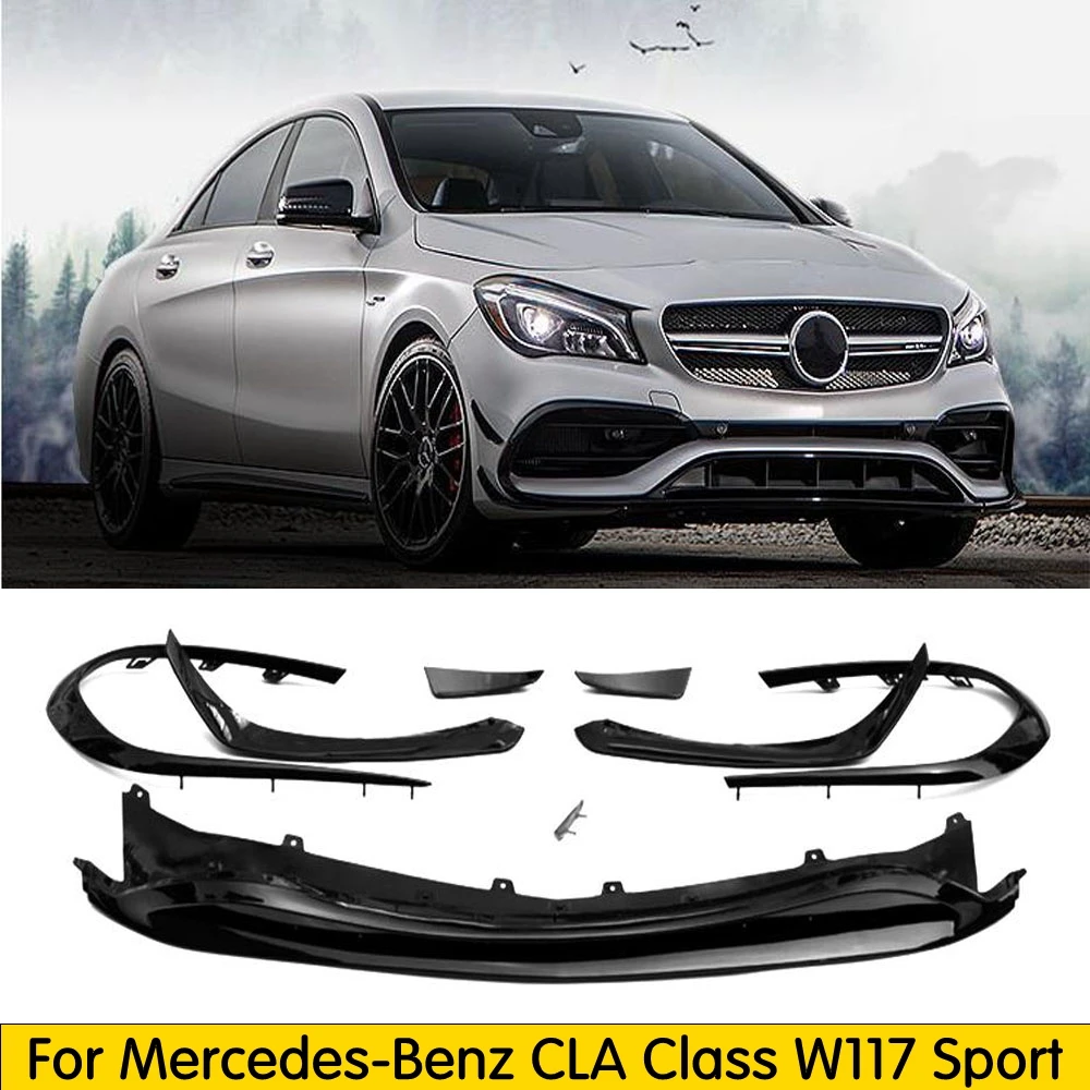 Передний бампер Canards фартук W117 передний губа плавник для Mercedes CLA класс CLA45 W117- подтяжку лица спортивная версия