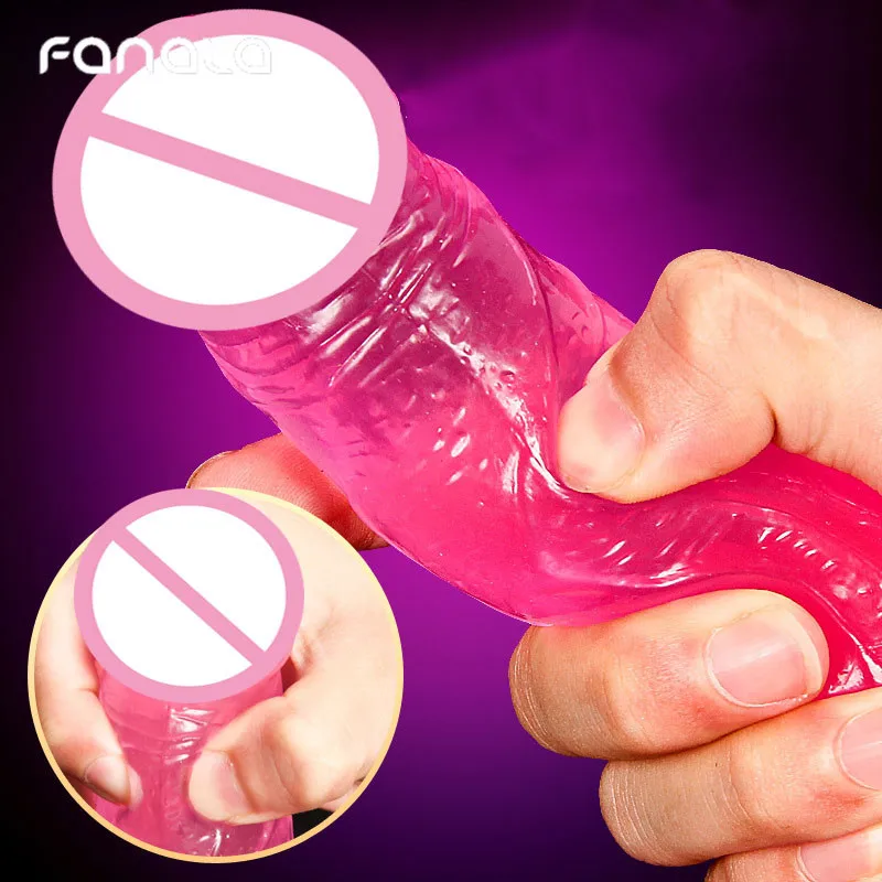 Милая Розовая прозрачная присоска огромный фаллоимитатор силиконовый для