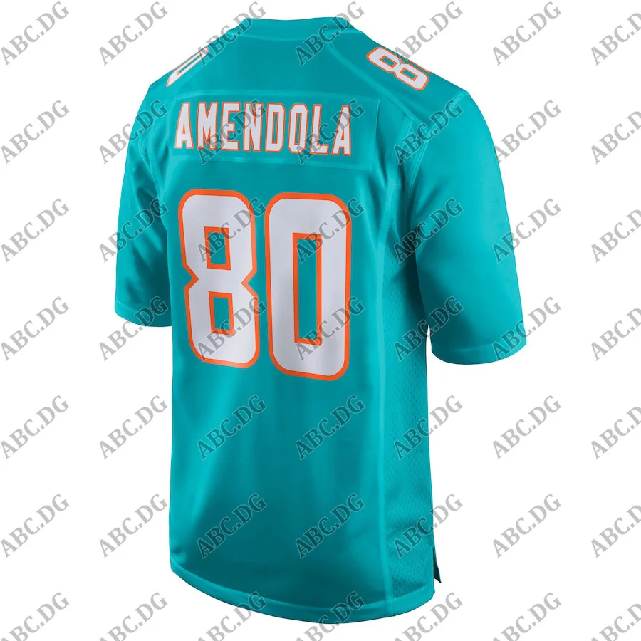 

Customized Stitch American Football Jersey Men Women Kid Youth Miami Danny Amendola Aqua New Game Jersey