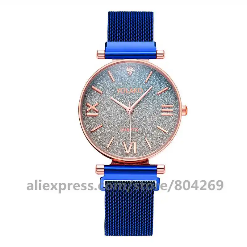 Fashion Women Magnet Belt Gradient Ramp Color Starry Sky Watch High Quality Ladies Alloy Quartz Watches YOLAKO Clock 920463
