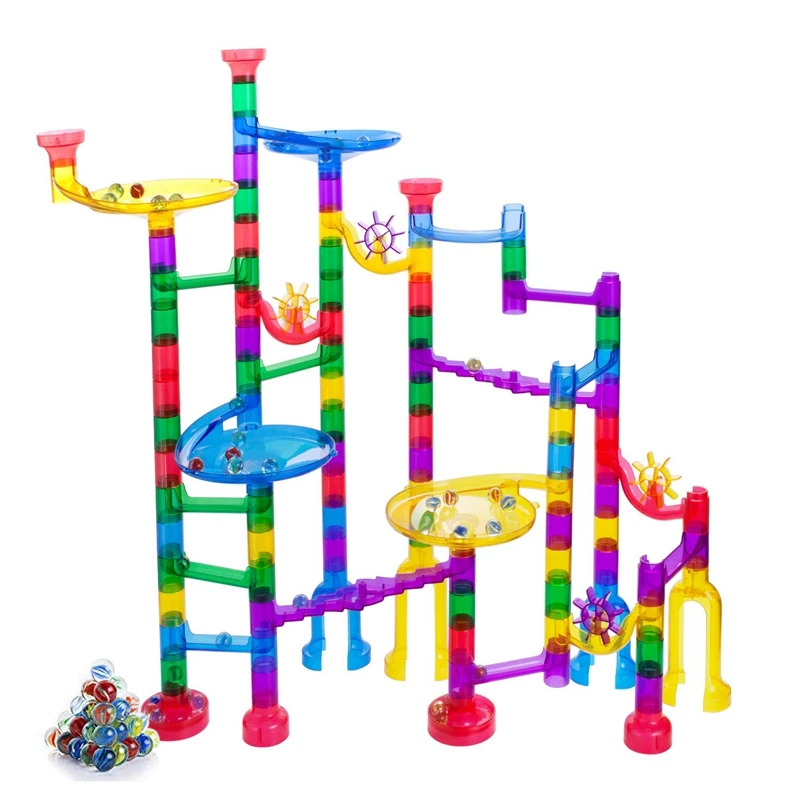 

122 Pcs DIY Marble Race Run Maze Balls Track Blocks Sets Assembly House Construction Building Bricks Toy Building Blocks