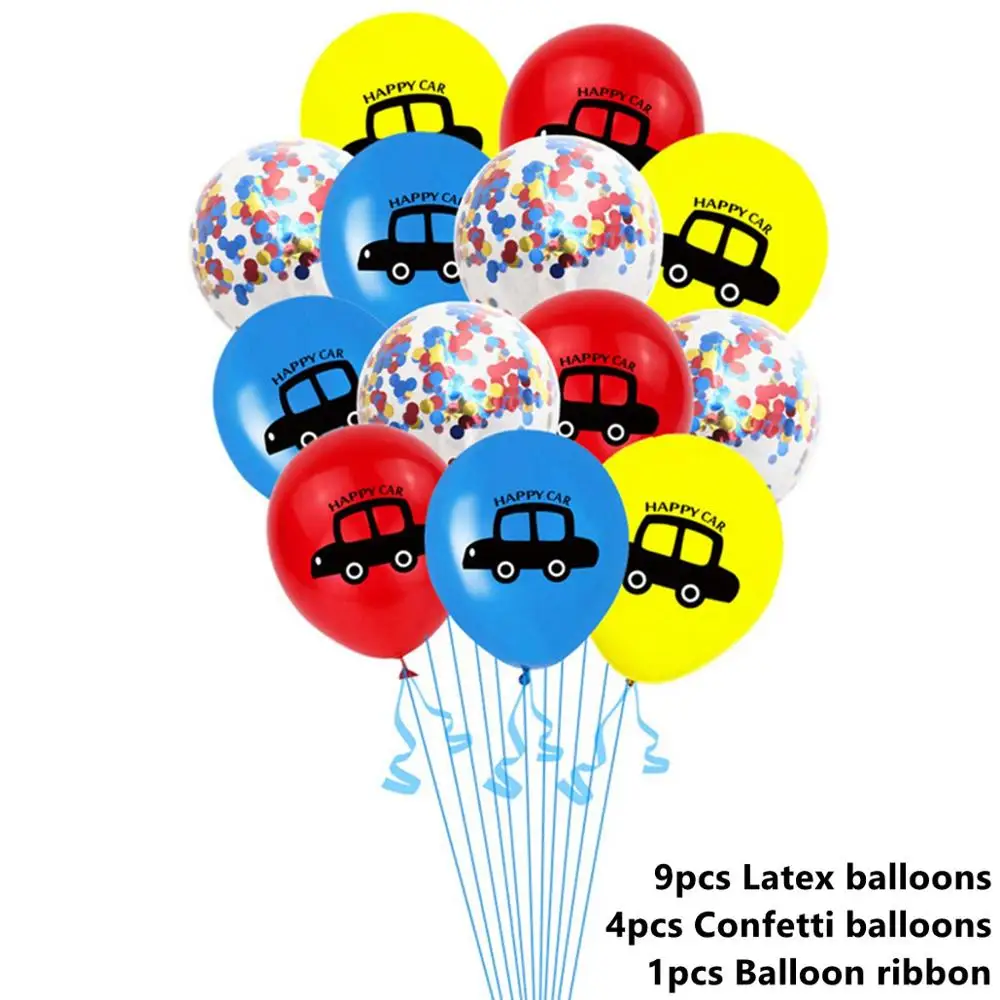 Car Balloons 1 Taoup 10 шт. автомобильные воздушные шары для грузовиков латексные строительные машины тематические вечерние украшения для вечеринки на день рождения для мальчиков - Цвет: Car Balloons 1