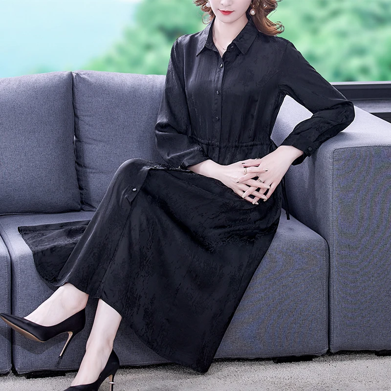 

COIGARSAM Women Dress Autumn 2021 New Black Dresses Traf Robe Vestidos