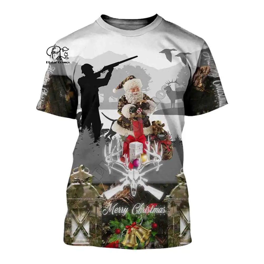 PLstar Cosmos 3DPrint Веселый Рождество Санта Клаус Лось Олень рыбаки Охота Harajuku уличная