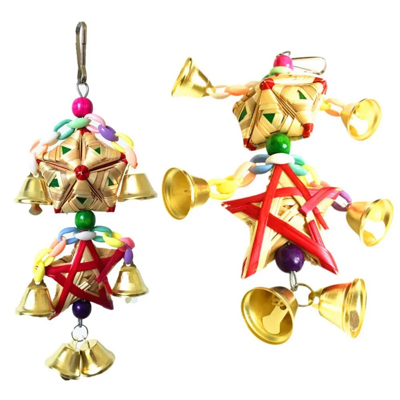 Гамак качели птица игрушка подвесная жевательная для попугая натуральная трава