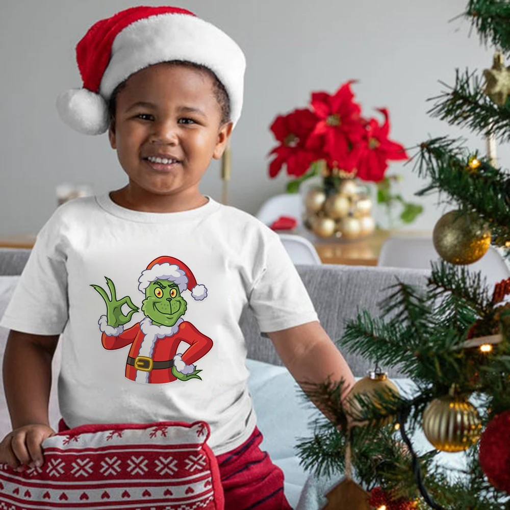 Рождество 2020 футболка для мальчиков топы девочек и детей хлопковая одежда летняя