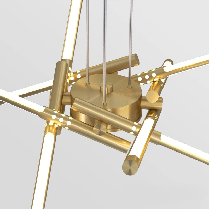 저렴한 현대 간단한 황금 블랙 샹들리에 조명, 럭셔리 구리 거실 샹들리에 조명, 침실 펜던트 램프, 바 걸이 램프