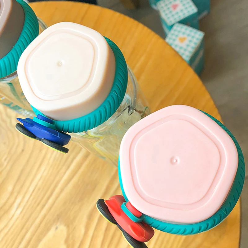 Бутылка для воды тренд Мультфильм Крутой Кот Печать прозрачное стекло Открытый