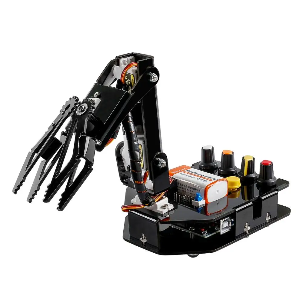 SunFounder RC Programmable Robot Elctronic Robotic Arm Kit 4-Axis Servo Control Rollarm for Arduino DIY Robot Kit For Children