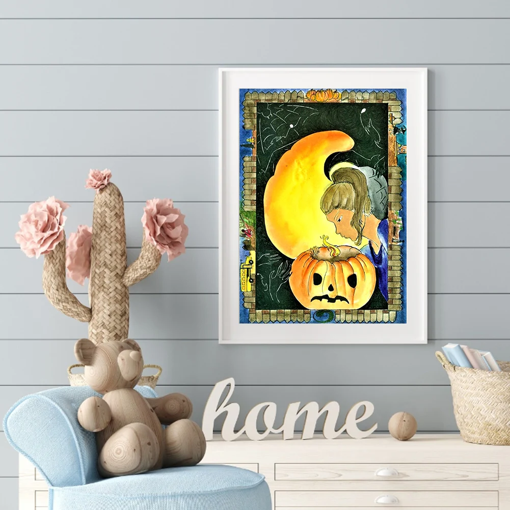 Набор для рисования стразы Алмазная мозаика 5D сделай сам круглой формы Хэллоуина