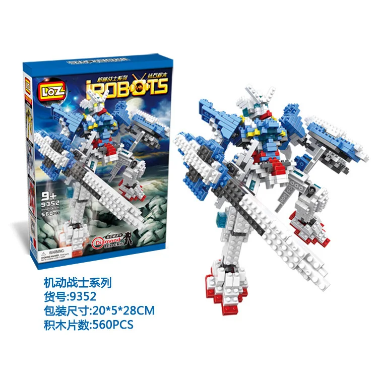 LOZ 3D милый Алмаз строительные блоки кирпичи мобильный костюм робот Гандам RX-78-2