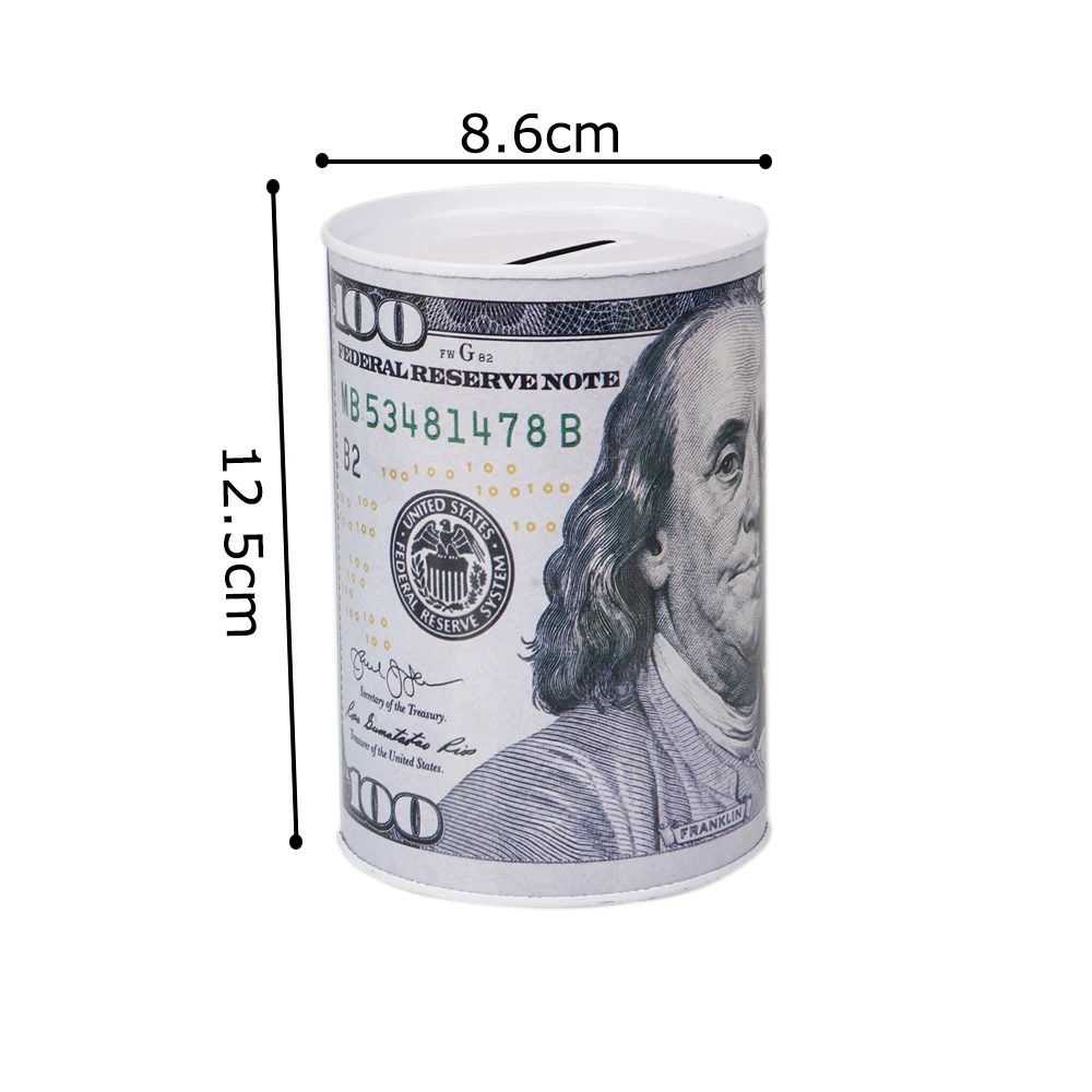 Креативный евро доллар в форме копилки металлический цилиндр Копилка Монеты
