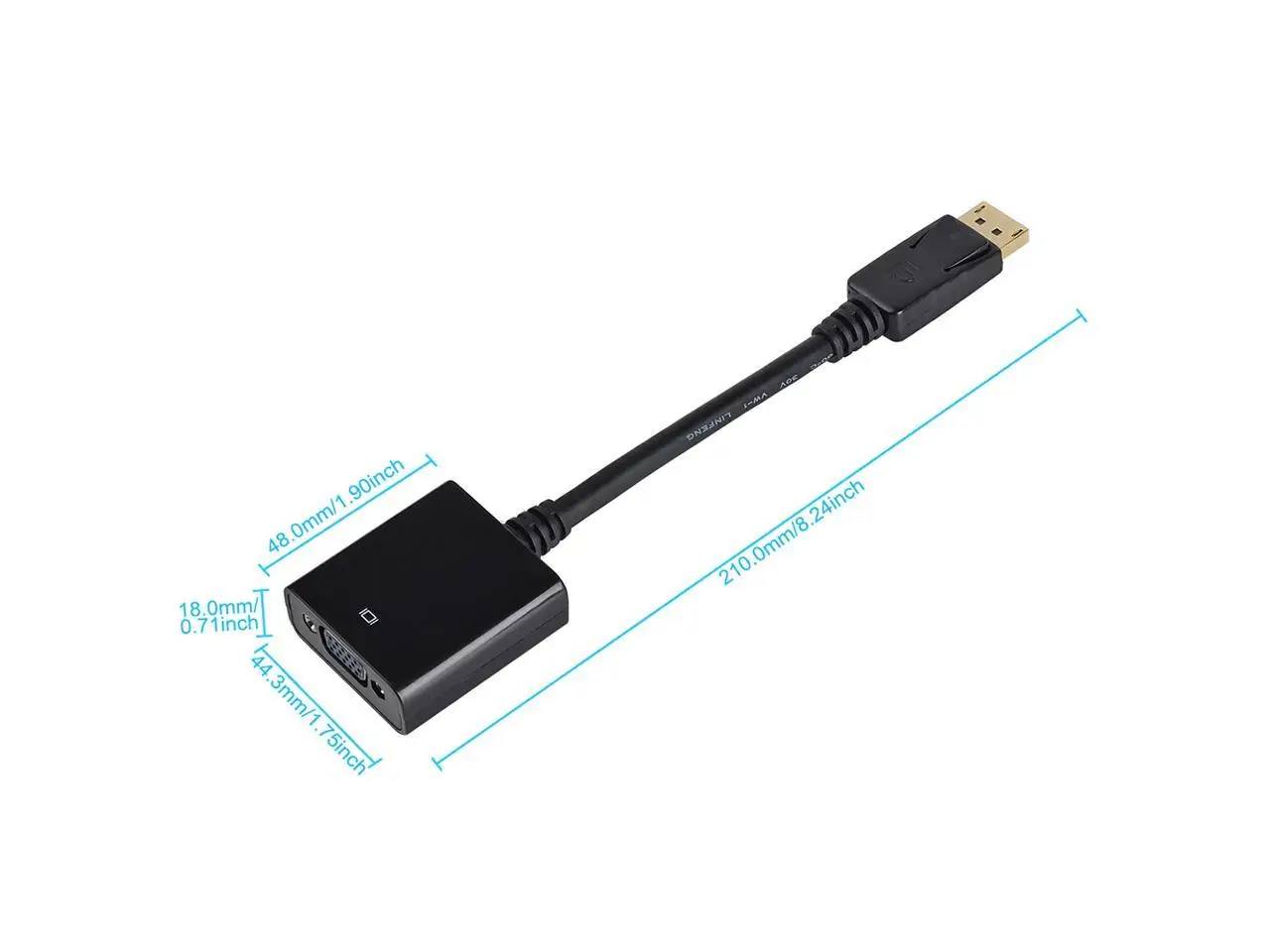 1080P 20 контактный разъем DP кабель переходник DisplayPort (папа) (15 контактов VGA Женский