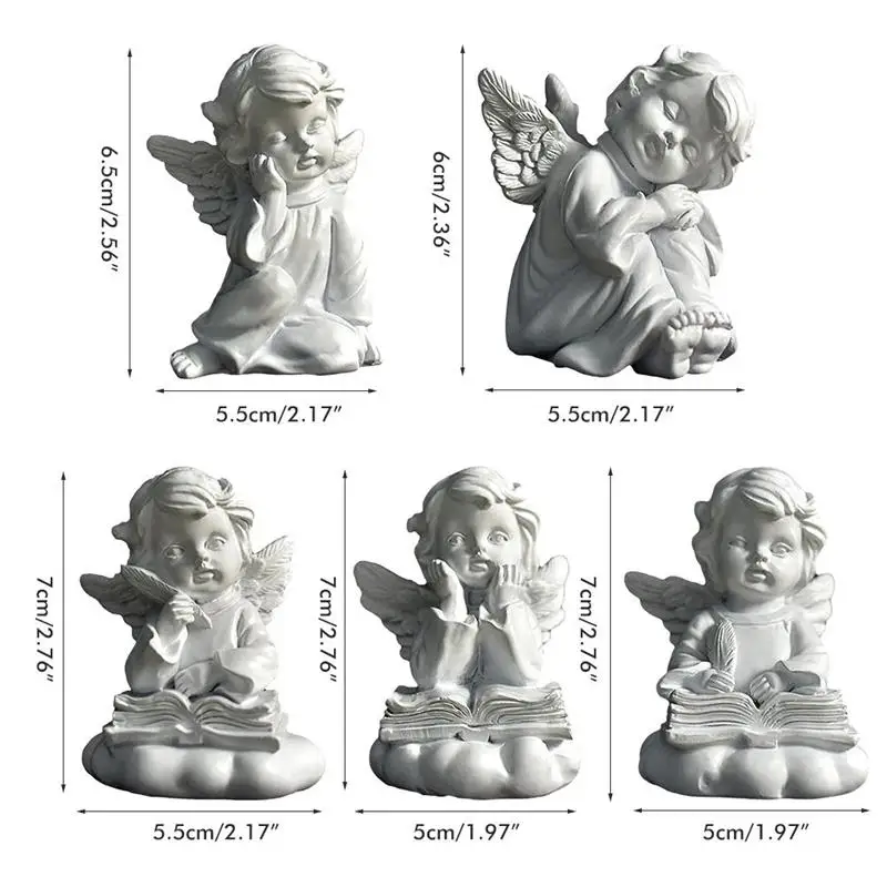 

Resin Angel Garden Statue Nordic Angel Figurines Garden Decoration Fairy Angel Sculpture Home Decor Desktop Decorative Statue