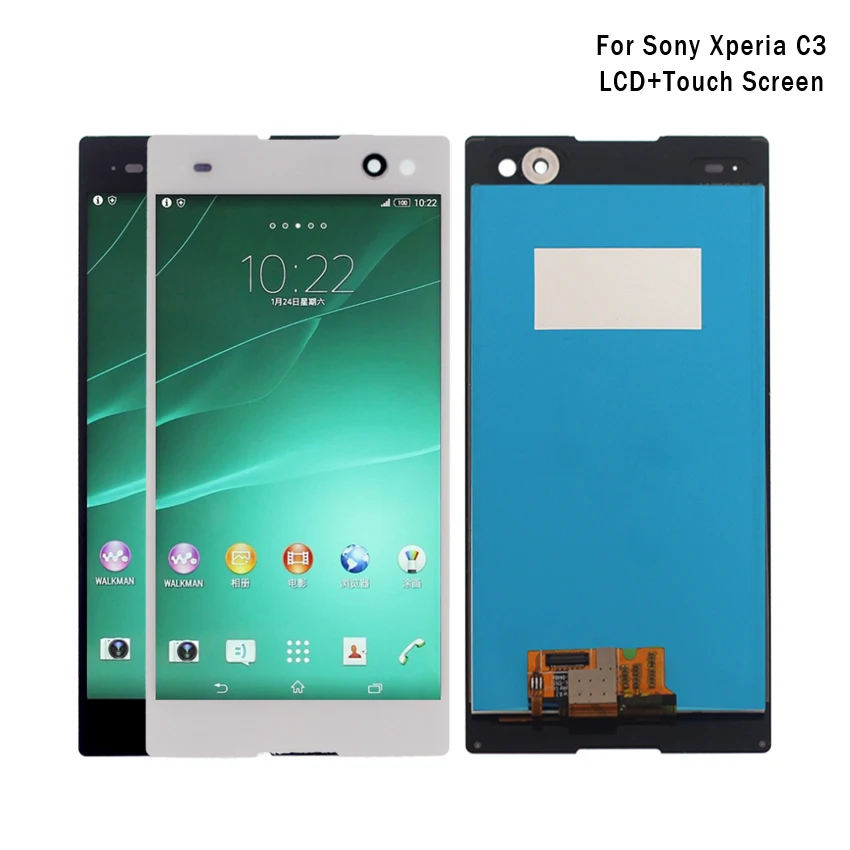 Для SONY Xperia C3 D2533 D2502 ЖК-дисплей дигитайзер Датчик стеклянная панель в сборе для
