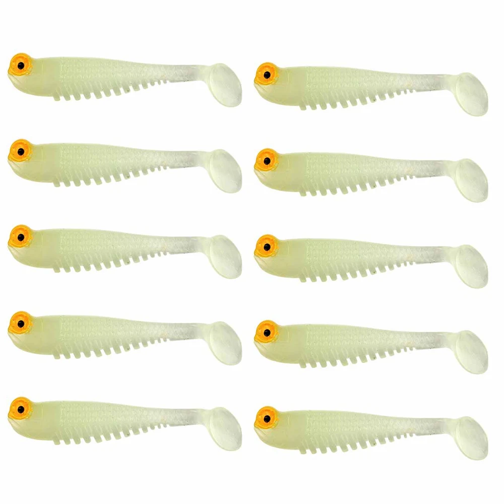 

5Pcs Fishing Lures Baits Luminous Artificial Silicone Bait 3D eyes with Smell Salt Worm Fishing Lures Fishing Tackle