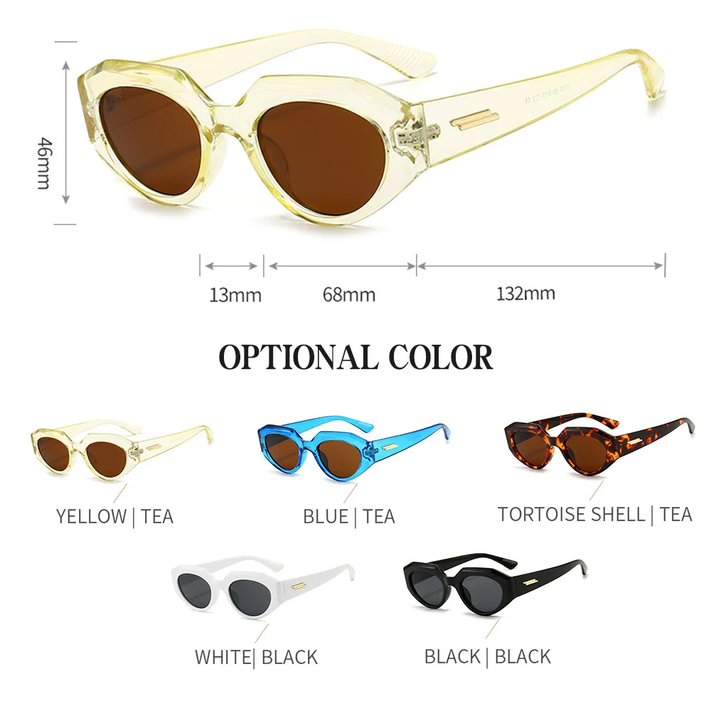 

Luxury Brand Polygon Frame Cat Eye Sunglasses Women Trendy Retro Driving Sun Glasses Girls UV400 lunette de soleil femme Green