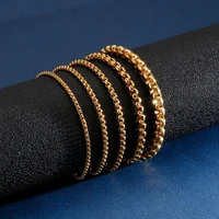22 5345mm width cruz round box chains necklaces s gold stainless steel wholesale fashion jewelry