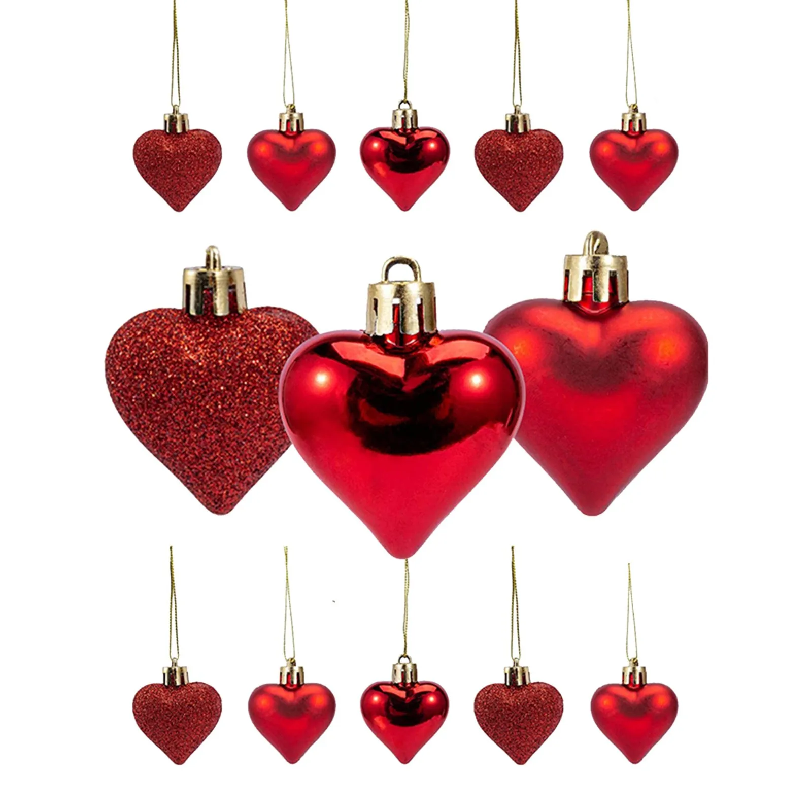 

2021 New 36/24/12Pcs Valentine Decorations Heart Ornaments Romantic Valentine's Day Gifts Household
