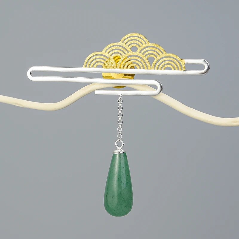 Lotus Fun реальные 925 пробы серебро Натуральный камень ручной работы Fine Jewelry