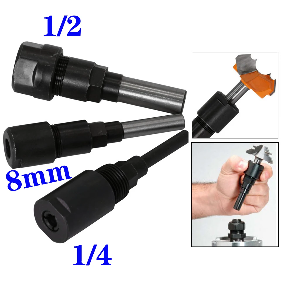 

Router Bits Collet Woodworking Trim Engraving Machine Extension Rod Tools Holder
