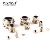 5 pcs m type copper nickel plating m12x1 5 ip68 waterproof cable gland connector m16202532 cable metal connector high quality