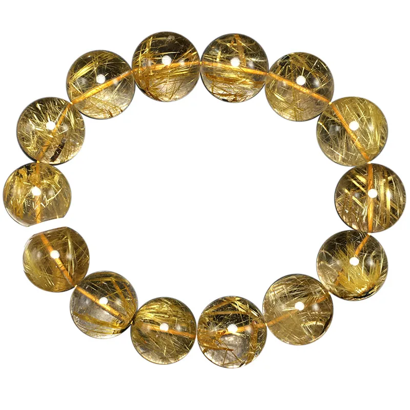 

Natural Mother Mine Rutile Bracelet Tiantie Rutile King Flower Crystal Bracelet One Thing One Figure Men
