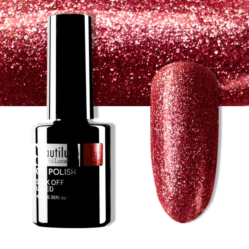 Beautilux Блеск Гель Лак Для Ногтей Комплект Зима Рождество Bling Цветные Гели Ног Много