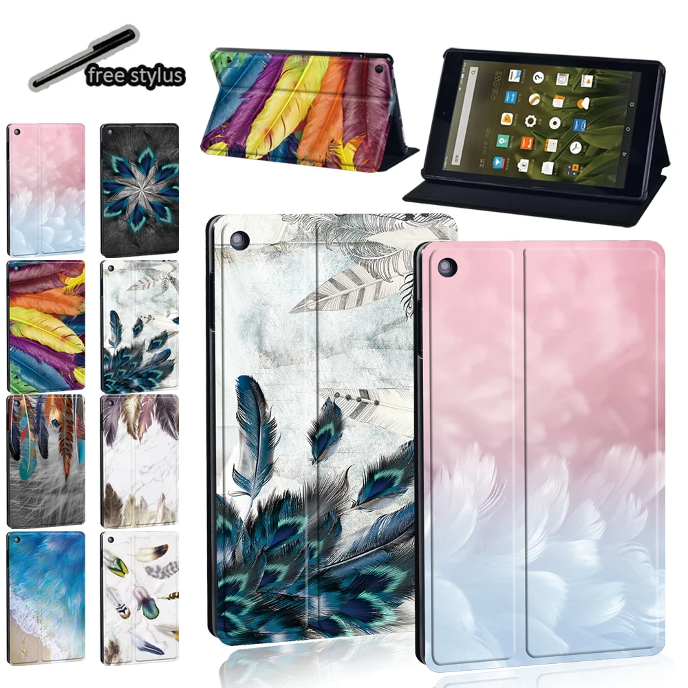 

Tablet Case for Amazon Fire 7 (5/7/9th)/HD10(5/7/9th)/Fire HD 8 Plus/HD8 (10th/6/7/8th) Print Series Pattern + Free Stylus