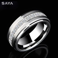 ring for men cubic zirconia tungsten carbide ring polished wedding engagement band free shipping customized