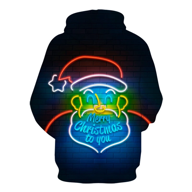 

Lyprerazy Christmas Hoodie Hip Hop casual Pullover Sweatshirts Men Women 3D Print Funny Santa Hoodies