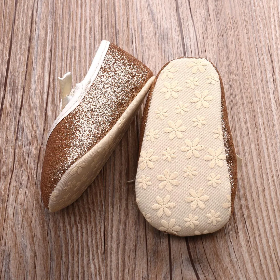 Princess Newborn Baby Shoes Cute Sequin Glitter Bow Girls Sneaker Anti-slip Soft Sole Summer Spring Casual | Мать и ребенок