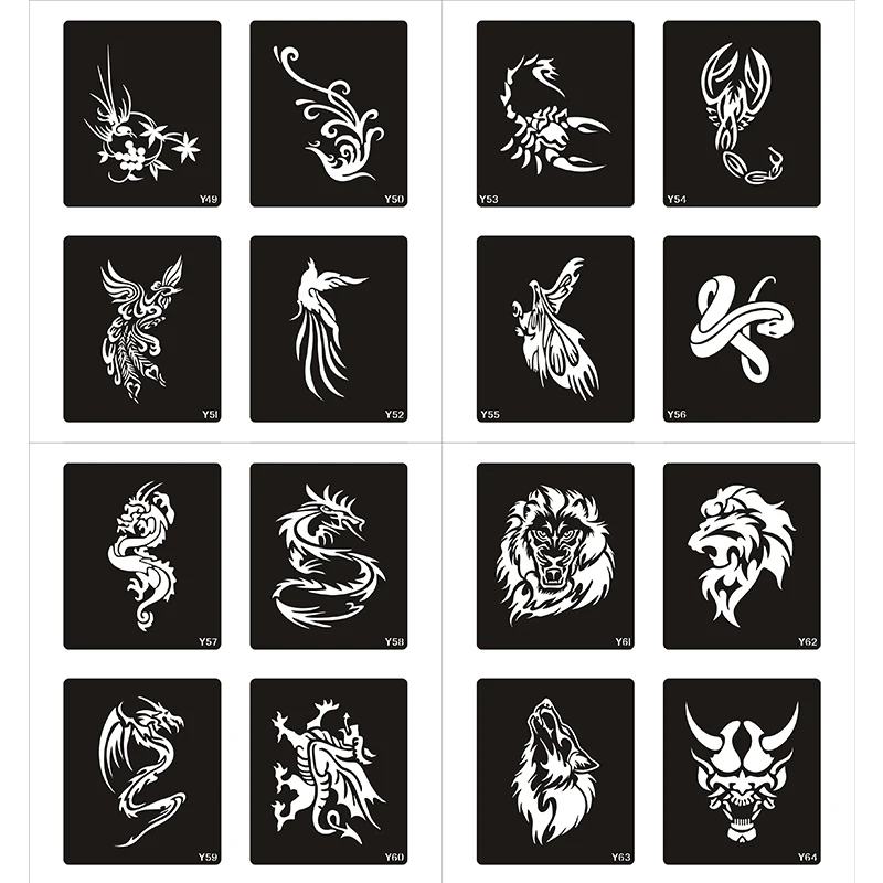 

One Book 80 Designs Stencils for Tattoo Henna Tattoo Stencil for Painting Airbrush Glitter Temporary Body Art Free Shipping