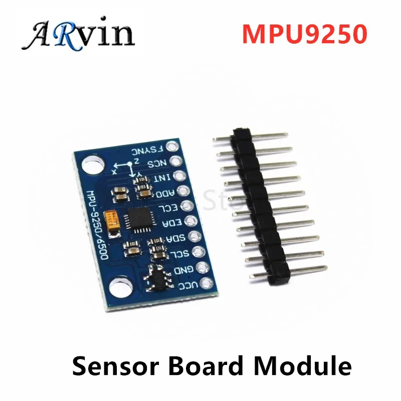 

1 компл. SPI IIC/I2C GY-9250 MPU 9250 MPU-9250 9-осевое отношение + гироскоп + акселератор + магнитометр сенсорный модуль MPU9250 3-5 В мощность