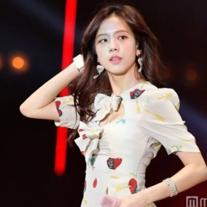 Kpop Blackpink JISOO/Новинка года; летнее уличная одежда; милое белое платье для женщин в Корейском стиле; kawaii; темпераментные платья с бантом; Одежда для девочек